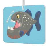 Hungrige lustige Piranha Cartoon Illustration Autolufterfrischer (Links)