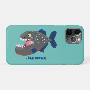 Hungrige lustige Piranha Cartoon Illustration Case-Mate iPhone Hülle
