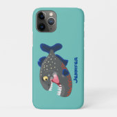 Hungrige lustige Piranha Cartoon Illustration Case-Mate iPhone Hülle (Rückseite)