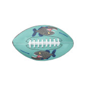 Hungrige lustige Piranha Cartoon Illustration Football (Vorderseite)