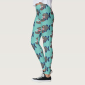 Hungrige lustige Piranha Cartoon Illustration Leggings (Links)