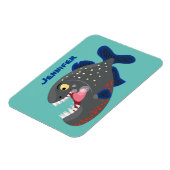 Hungrige lustige Piranha Cartoon Illustration Magnet (Linke Seite)