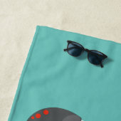 Hungrige lustige Piranha Cartoon Illustration Strandtuch (Beispiel)