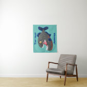 Hungrige lustige Piranha Cartoon Illustration Wandteppich (Beispiel)