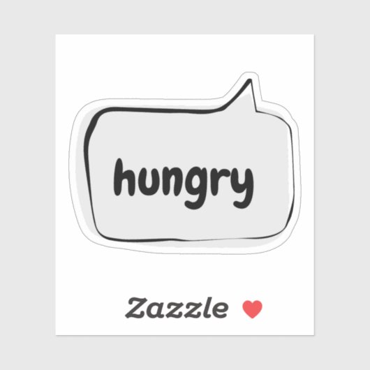 Hungrige Rede Blase Vinyl Sticker (Blatt)