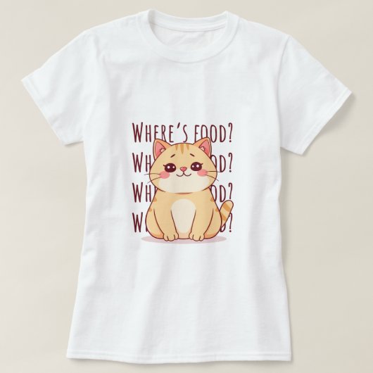 Hungrige rote Katze T-Shirt (Design vorne)