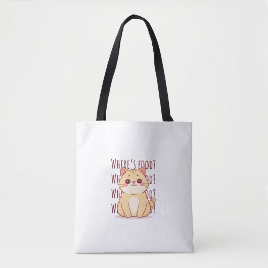 Hungrige rote Katze Tasche (Vorderseite)