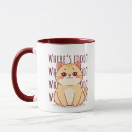 Hungrige rote Katze Tasse