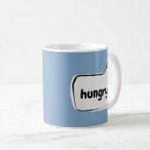 Hungrige Sprechblase Kaffeetasse (VorderseiteRechts)