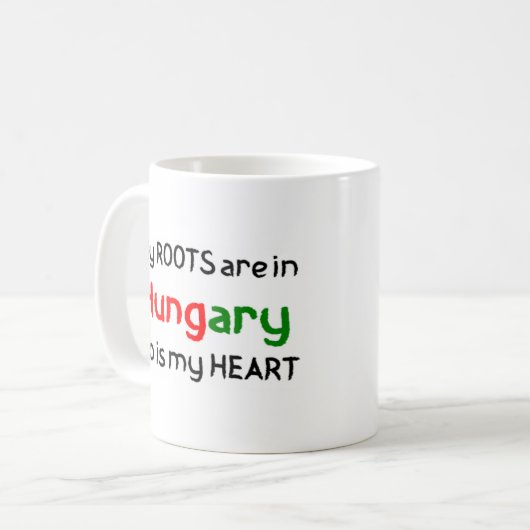 hungrige Wurzeln Kaffeetasse (Vorderseite Links)