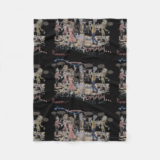 Hungrige Zombies Fleecedecke (Vorderseite)