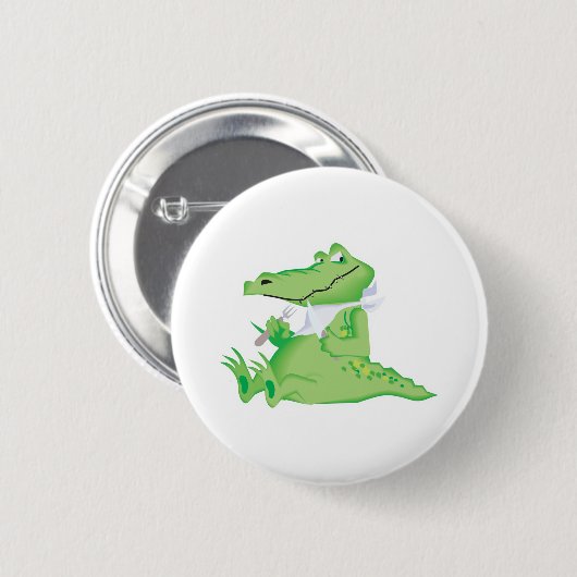 hungriger Alligator Button (Vorne & Hinten)