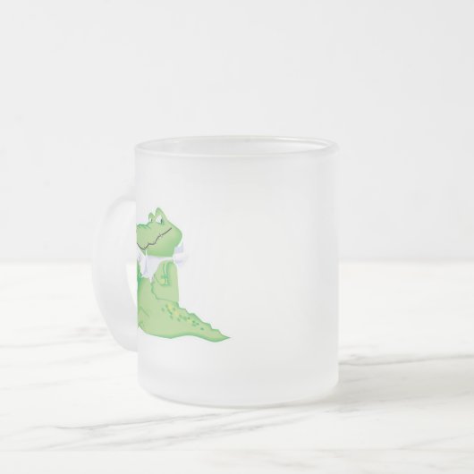 hungriger Alligator Mattglastasse (Vorderseite Links)