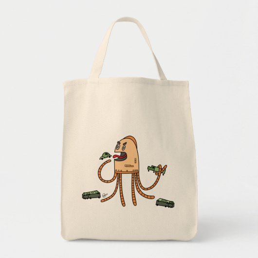 Hungriger Bot - Lebensmittelgeschäft-Tasche Tragetasche (Vorne)