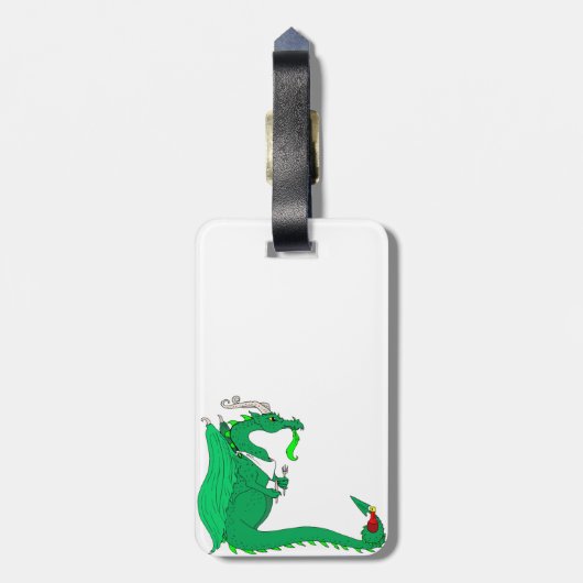 Hungriger Drache Gepäckanhänger (Rückseite vertikal)