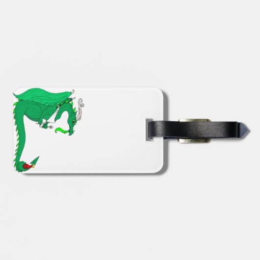 Hungriger Drache Gepäckanhänger (Rückseite horizontal)
