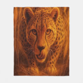 Hungriger Gepard Fleecedecke (Vorderseite)