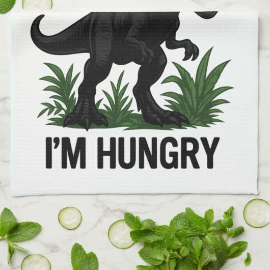 Hungriger T-Rex Geschirrtuch (Gefaltet)