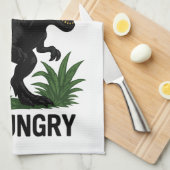 Hungriger T-Rex Geschirrtuch (Viertel Falte)
