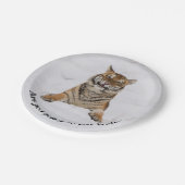 Hungriger Tiger sind Sie gehend, das zu essen? Pappteller (Schrägansicht)