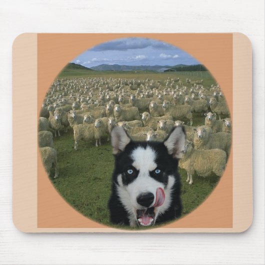 Hungriger Wolf mit Schafen Mousepad (Vorne)