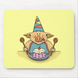 hungriges Geburtstagsschwein lustiges mousepad