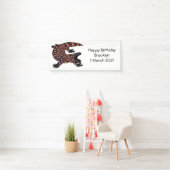Hungriges Goldmonster-Eidechsen-Cartoon Banner (Insitu)