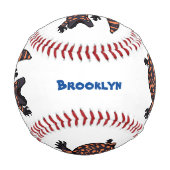 Hungriges Goldmonster-Eidechsen-Cartoon Baseball (Vorderseite)