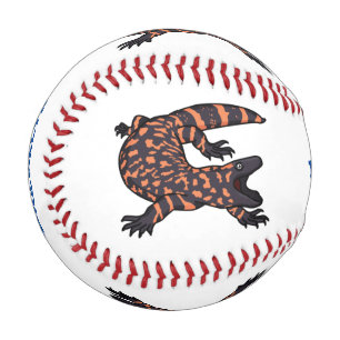 Hungriges Goldmonster-Eidechsen-Cartoon Baseball