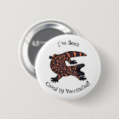 Hungriges Goldmonster-Eidechsen-Cartoon Button (Vorne & Hinten)