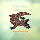 Hungriges Goldmonster-Eidechsen-Cartoon Fensteraufkleber (Blatt 3)