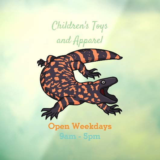 Hungriges Goldmonster-Eidechsen-Cartoon Fensteraufkleber (Blatt 3)