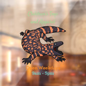 Hungriges Goldmonster-Eidechsen-Cartoon Fensteraufkleber (Blatt 2)