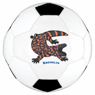 Hungriges Goldmonster-Eidechsen-Cartoon Fußball