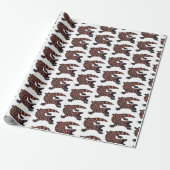Hungriges Goldmonster-Eidechsen-Cartoon Geschenkpapier (Ungerollt)