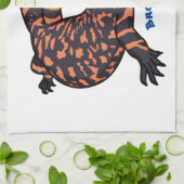 Hungriges Goldmonster-Eidechsen-Cartoon Geschirrtuch (Gefaltet)