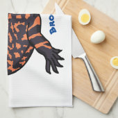 Hungriges Goldmonster-Eidechsen-Cartoon Geschirrtuch (Viertel Falte)