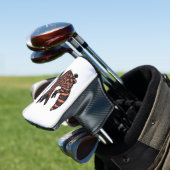 Hungriges Goldmonster-Eidechsen-Cartoon Golf Headcover (In Situ)