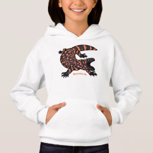Hungriges Goldmonster-Eidechsen-Cartoon Hoodie