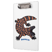 Hungriges Goldmonster-Eidechsen-Cartoon Klemmbrett (Links)