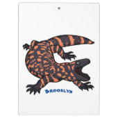 Hungriges Goldmonster-Eidechsen-Cartoon Klemmbrett (Rückseite)