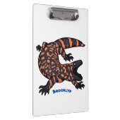 Hungriges Goldmonster-Eidechsen-Cartoon Klemmbrett (Rechts)