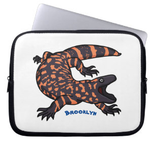 Hungriges Goldmonster-Eidechsen-Cartoon Laptopschutzhülle
