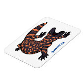 Hungriges Goldmonster-Eidechsen-Cartoon Magnet (Linke Seite)