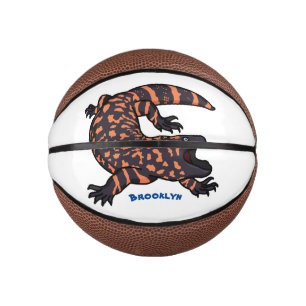 Hungriges Goldmonster-Eidechsen-Cartoon Mini Basketball
