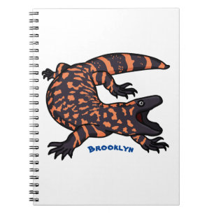 Hungriges Goldmonster-Eidechsen-Cartoon Notizblock