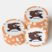 Hungriges Goldmonster-Eidechsen-Cartoon Pokerchips (Stapel)