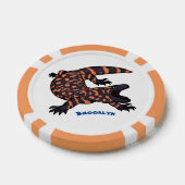 Hungriges Goldmonster-Eidechsen-Cartoon Pokerchips (Einzeln)