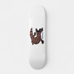Hungriges Goldmonster-Eidechsen-Cartoon Skateboard