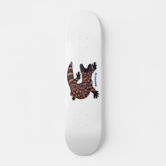 Hungriges Goldmonster-Eidechsen-Cartoon Skateboard (Vorne)